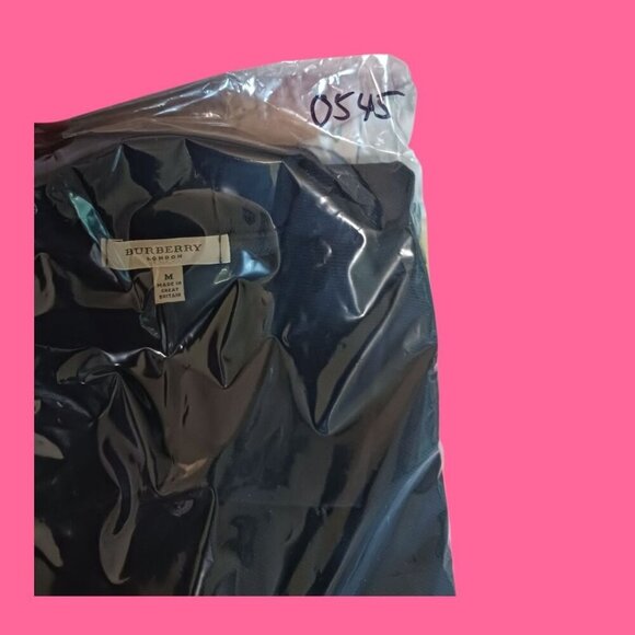 Burberry London Polo Shirt Short Sleeve Embroidered Logo Navy Blue Medium - Picture 10 of 10